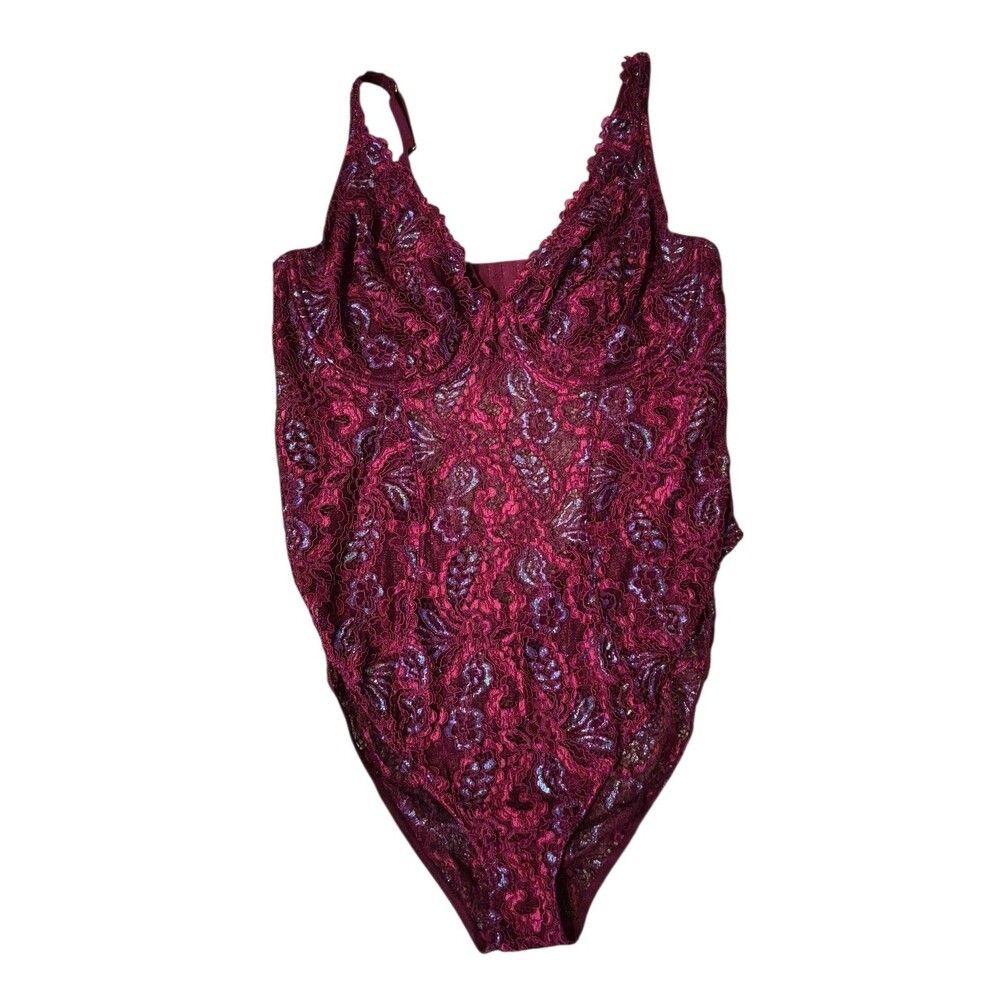 Savage x Fenty 2x (18-20) Lace Sexy Teddy Sugar Plum Purple Romantic Lingerie